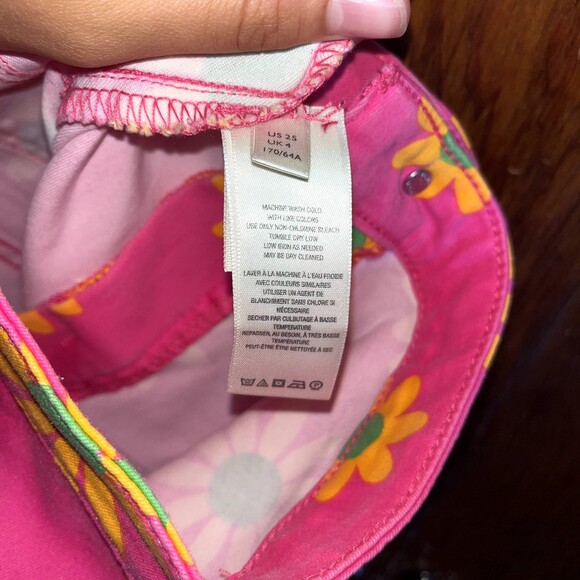 We the Free Flare Jeans Pink Floral Retro Festival Concert Denim Flower 25 - Picture 12 of 12